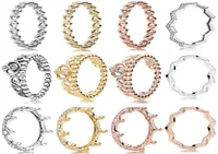 Yeni 925 STERLING Silver Ring Classics Openwork Bağlantılı Aşk Kalp Prensesi Tiara Kraliyet Taç Yüzüğü Kadınlar Hediye Pandora Jewelry6882875