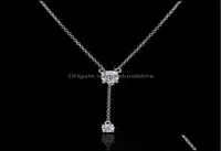 Colliers pendants pendentifs bijoux ll romantique Long Lab Diamond Real 925 Sterling Sier Party Wedding CH 4T8733127