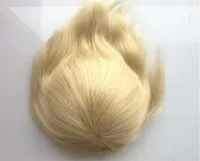 Blonde Men Toupee Full Skin Pu Toupee For Women Brazilian Virgin Human Hair Toupee 613 Straight Men Hairpiece Replacement System9078834