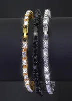 Hip Hop Shining Zircon Tennis Bracelets New Style Bling 18k Gold Plated Men Women Party Jewelry6879874