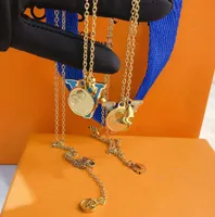 Бутик женский ожерелье синее белое ожерелье по цвету моды 18 тыс. Золото покрыто премиум -аксессуарами свадебные шоппинги Выбранный подарок x257