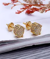 Luxury Designer Earrings Mens Gold Stud Charms Christmas Gift Hip Hop Jewelry Iced Out Diamod Earring Rapper Bling Ear Ring Fashio6284552