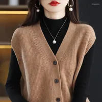 Kadın Yelekleri Uzun Tükme Örgü Sweaters Kadınlar Kolsuz Yün Örtü Hardigan Ceket Sakilleri Bahar Moda Top Kadın Giysileri