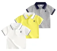 Retail kids designer t shirts boy cotton short sleeve stripe Tshirt Children  fashion  casual sports tshirts tank tops8143929