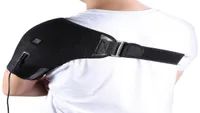 Yosoo USB 충전 가열 된 어깨 브레이스 조절 가능한 네오프렌 단일 어깨 지원 냉간 치료 랩 패드 백 가드 2527579