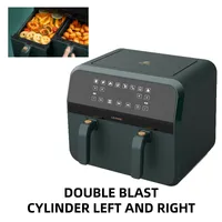 Air Fryers Double drum air fryer Household large capacity intelligent oil free oven Full automatic multi function electric 221130