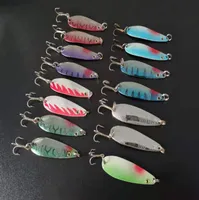 Whole 30 pcLot Fishing Lures Spoons Kit Crankbait Spoon Bass Trout Walleye 57g55cm8865418