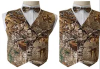 2019 Novelty Camo Groom Vest Tree Trunk Leaves Spring Camouflage Wedding Vests Slim Fit Prom Men Vests1558675
