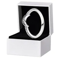 Authentieke Sterling Silver Crescent Moon kralen Ring Women Girls Party Gift Sieraden voor Pandora CZ Diamondringen met originele doos 3098795
