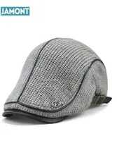 Berets Original JAMONT Quality English Style Winter Woolen Elderly Men Thick Warm Beret Hat Classic Design Vintage Visor Cap Snapb1358434