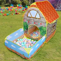 Toy Tents Kids Children Pop Up House With Courtyard Garden Crawling Folding Boys Girls Play Ball Pool Gift 221129