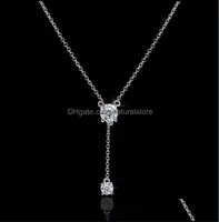 Colliers pendants pendentifs bijoux ll romantique Long Lab Diamond Real 925 Sterling Sier Party Wedding CH 4T7874750