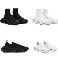 Platform Tasarımcı Sneaker Sock Shoes Erkekler Sıradan Ayakkabı Dalga Orta Top Spor Tabakaları Streç örgü Teknik 3D Eğitmenler Moda Beyaz Siyah Kauçuk Alt Ayakkabı No432