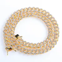 Tennis Miami CZ Cuban Link Chain Necklaces Bracelet 8mm Full Bling Iced Out Crystal Fashion Jewelry Men Women Couple Necklace Gift260u