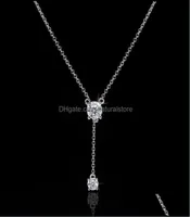 Colliers de pendentif pendentifs bijoux ll romantique long laboratoire diamant r￩el 925 Sterling Sier Party Wedding CH 4T6598596