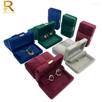 Jewelry Pouches Fashion Soft Pad Ring Storage Display Box Velvet Wedding Diamond Gift Earring Stud Organizer Birthday