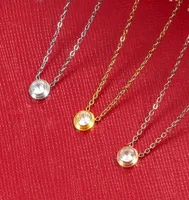 2022 Singel CZ Elmas Kolye Çizgi Kadınlar İçin Altın Gümüş Renk Kolye Vintage yaka kostüm mücevherleri sadece Bag4346155
