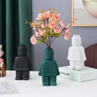 Vases Ceramic Vase Abstract Robot Decoration Creative Simulation Flower Arrangement Accessories Countertop Home Modern