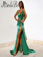 Modabelle Cheap V Nece Emerald Green Evening Dress Сексуальное длинное плиссированное высокое платье с высокой щелью Maxi Dease Red Party Howns 20188152979