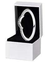Authentieke Sterling Silver Crescent Moon kralen Ring Women Girls Party Gift Sieraden voor Pandora CZ Diamondringen met originele doos 8243469