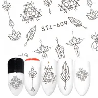 Nail Art Kits Decal Sticker For Professional Flower Water Transfer Black Necklaces Jewelry Salon