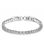 Women Stainless Steel Tennis Bracelet Cubic Zirconia Stones Crystals Hip Hop Jewelry 19cm304v2816747
