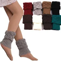 Mujeres calcetines invernales pu￱os con brazalete de crochet toppers el￡sticos dama el￡stica color caramelo s￳lido 2022