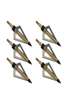 12pcs 3 Fixed Blade Steel and Aluminum Archery Arrowheads 100 Grain Arrowhead Hunting Arrow Tips for Archery Bows276R6456850