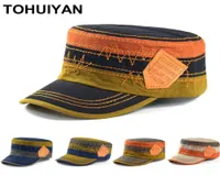 Tohuiyan Nuovo cappello da top piatto da uomo classico Cappello Cadetto Bush 100 Cappelli per esercito di cotone per le donne Cappelli estivi Autunno9395902