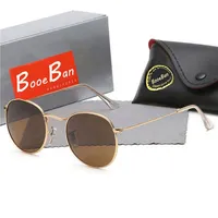 Top -Qualit￤t Glass Objektiv Brille Booe Verbot M￤nner klassische Marke Retro Frauen Sonnenbrillen Pilot Luxusdesigner Brille rund Sonnenbrille UV Schutz