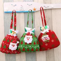 Christmas Decorations 1pcs Snowman Santa Sack Drawstring Gift Bags 3D Design Backpack Candy For Party Supplies
