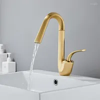 Bathroom Sink Faucets Basin Faucet Mixer Taps Brushed Gold Brass And Cold Wash Torneira