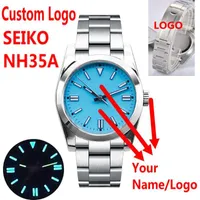 Wristwatches DIY Custom Logo 36MM 39mm Sapphire NH35 Mechanical WristWatch Sterile Oyster Strap 10Bar Luminous Sport Automatic Watch For Men