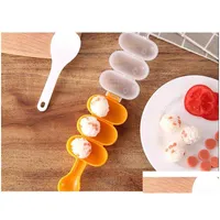 Other Kitchen Tools 3 Link Meat Balls Molds Kitchen Gadget Pure Color Shake Rice Ball Mod Fall Resistant Wear Resisting Thic Dhgarden Dhbxf