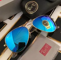 Rlei Di Men Classic Brand Retro women Mirror Sunglasses Pilot Luxury Designer Eyewear Metal Frame Sun Glasses 58mm UV Protection spectacle Glass Lens eyeglass 23