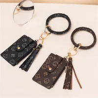 Luxusdruckdesign -Kette Vintage Wallet Münzmarke Anhänger Kartenbeutel Brieftaschen PU Lederarmband Schlüssel für Frauen Handtasche 3225