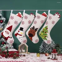 Christmas Decorations 1 PC Gift Bags Candy Stocking Bag Snowman Elk Style Day Party Decoration Stockings For Family