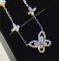 Choucong Brand 5 Butterfly Pendant Luxury Jewelry 925 Sterling Silver Pave White Sapphire CZ Diamond Gemstones Eternity Women Wedd1028559