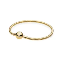 925 silver chain gold bracelet women Fit pandora DIY charm jewellery bead accessory basic BRACELETS with Origina box269d