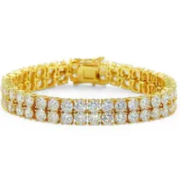 2018 18K Gold Plated Men Charme simulado diamante Miami Bracelets cubanos Iced Out Bling Rhinestone Chains Hip Hop Jewelry Mens Jewerly KKA1968
