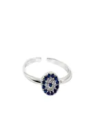 Charmanter S925 Sterling Silber Exquisite Blue Evil Eye Stacking Ring mit kubischer Zirkonia für Frauen JZR3063930681