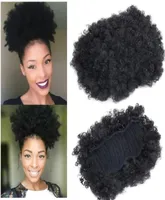 style Afro Short Kinky Curly Ponytail Bun cheap hair 50g 100g Synthetic hair ponytail for black women9980803