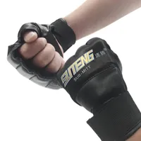 1 Пара кожа кожа наполовину рукавицы Mtaten Mma Muay Thai Training Punching Sparring Boxing Gloves Golden White Red7090709