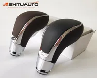 Knob Shift Ashituauto Czarna lub brązowa skórzana skórzana dźwignia dźwignia dźwigni zmiany biegów dla Vauxhall 2098627011878358