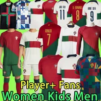 XXXL 4XL Soccer Jerseys 2022 Portugal Men Set Kids Kit Women Player Version Bernardo Joao Felix Pepe 2023 Portugieser Football Shirt Portuguese 23 Long Sleeve