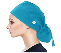 Cap With Buttons Bouffant Hat With Sweatband For Womens Uniform Accessories Beautician Dustproof Gourd Cap No Gender Hat J511982962