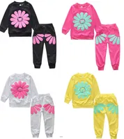 Newborn Baby Girls Clothes Set Flower Long Sleeve Tops Pants 2PCS Outfits Kids Clothing Childrens Suits1206528