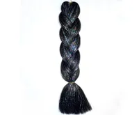 Humaner Pferdeschw￤nze 100G 24Quot Bling Hair Synthetic Jumbo Geflecht gemischte Metallic Glitter Twinkle Tinsel9436150