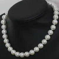 Newly white shell pearl 10mm women beautiful necklace 18inch