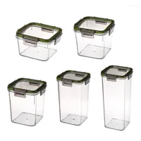 Storage Bottles Airtight Food Box Clear Sealed Plastic Container Kitchen Can Organizer